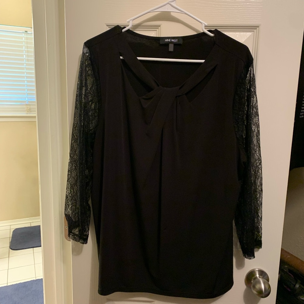 Nine West 3/4 lace sleeve plus size blouse.